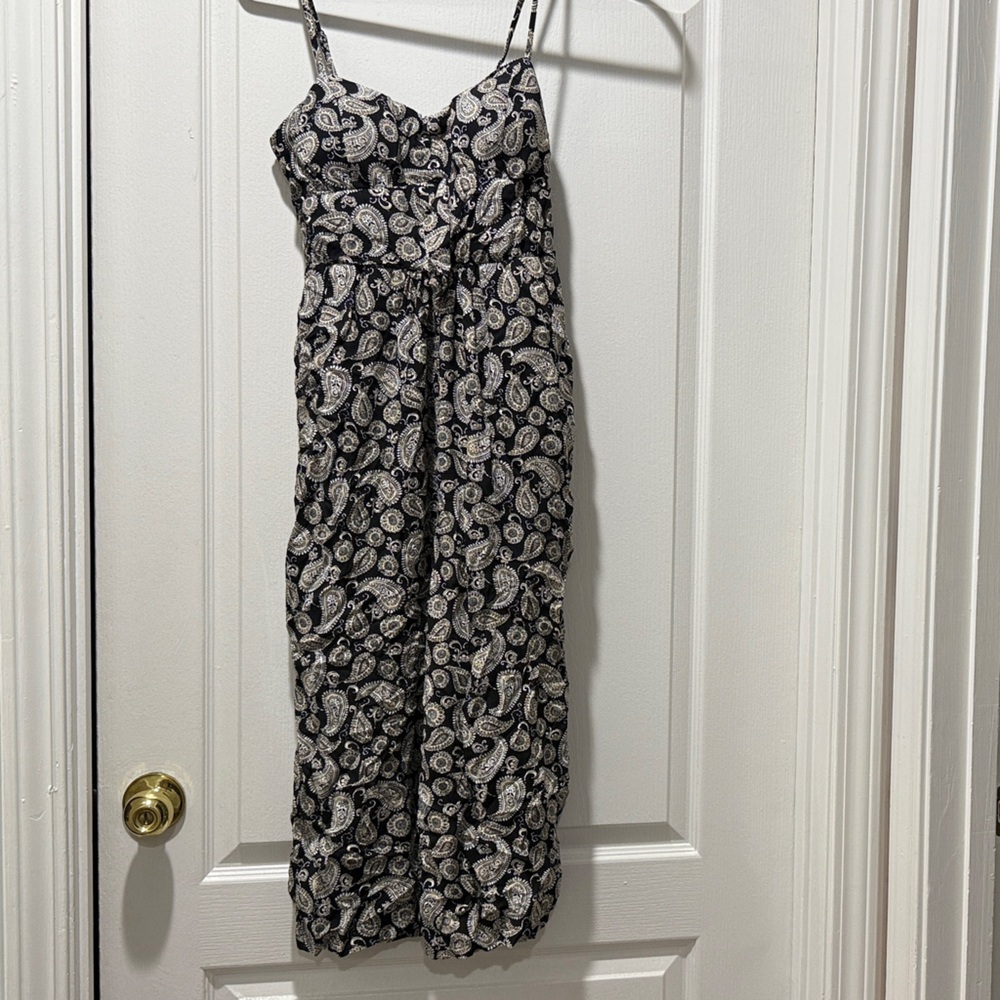 As U Wish Black and White Paisley Jumpsuit